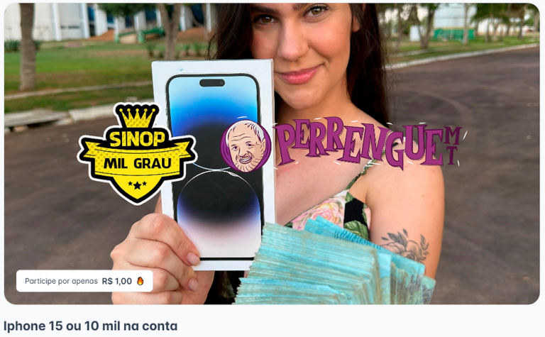 Sinop Mil Grau e Perrengue Mato Grosso anunciam nova ação valendo Iphone 15 ou 10 Mil Reais