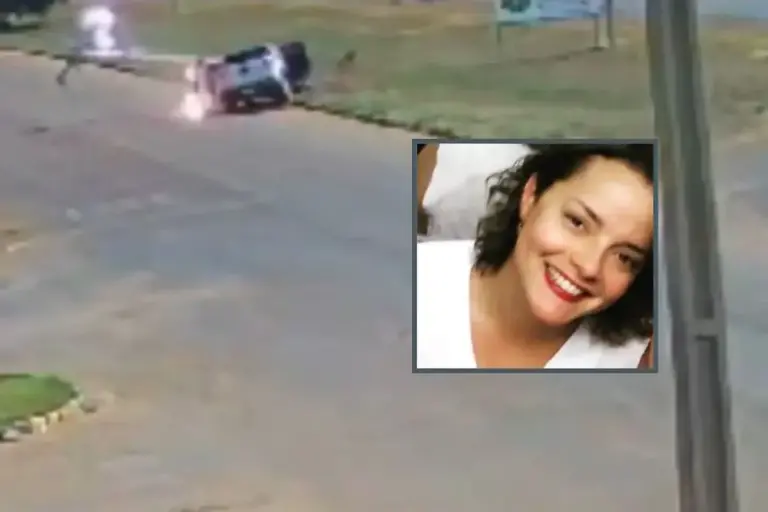 Vídeo mostra momento que médica recebe descarga elétrica em poste de MT