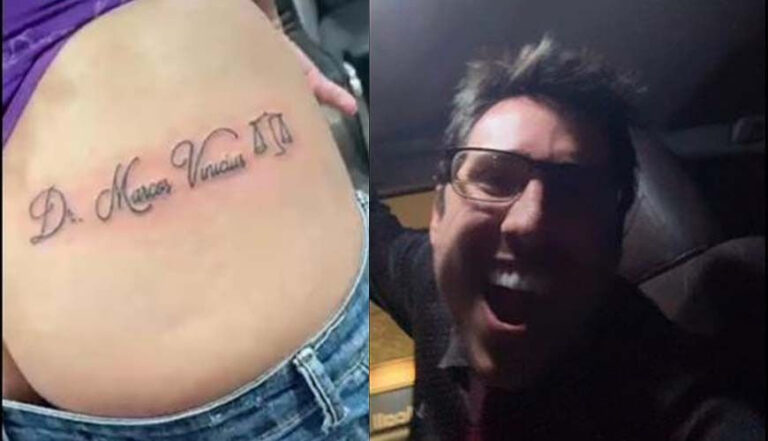 Jovem de Sinop tatua nome do Advogado Ostentação no bumbum; veja