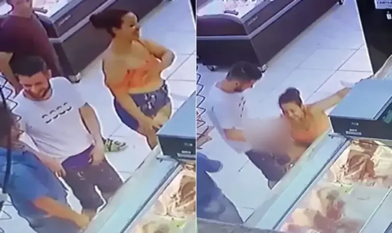 Mulher faz sexo oral em homem dentro de supermercado; vídeo