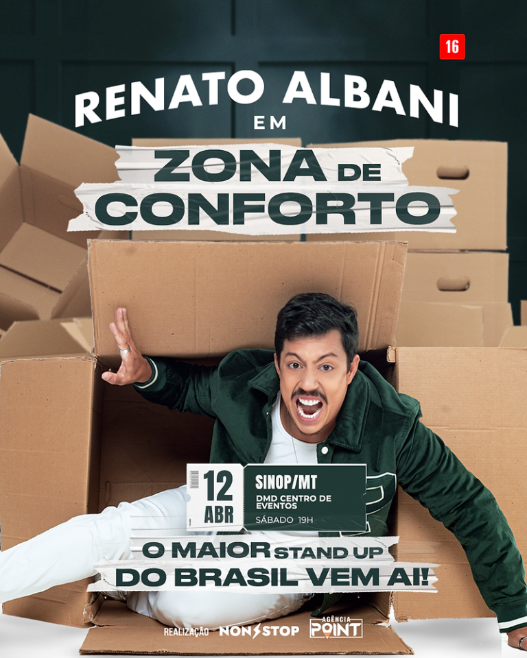 Agência Point confirma show do humorista Renato Albani em Sinop no dia 12 de abril