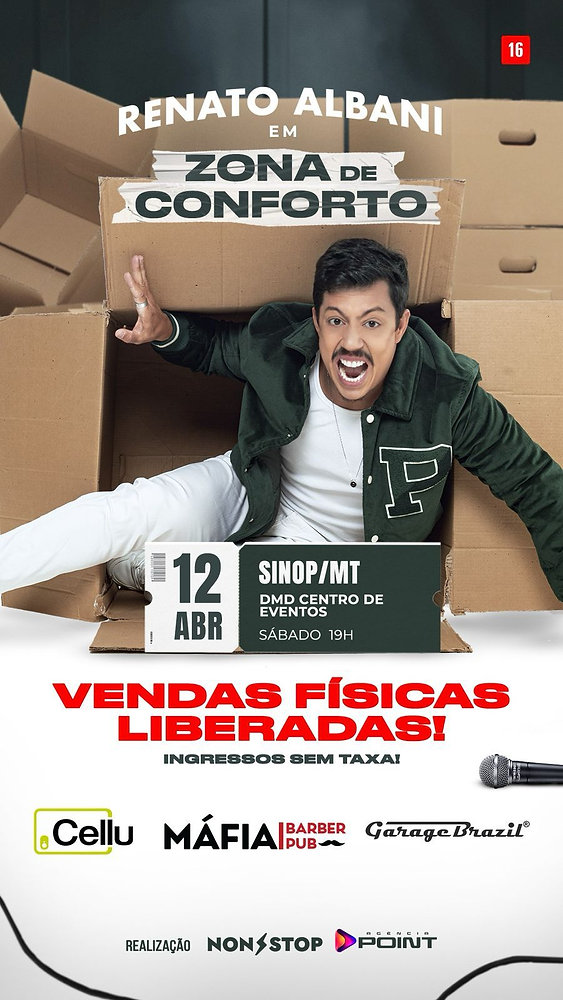 Zona de conforto: Sinop recebe show de stand Up em abril.