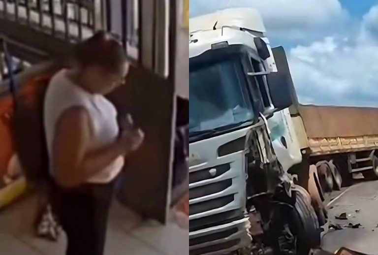 Homem mata ex mulher a tiros e morre logo depois ao fugir e bater de frente com carreta.
