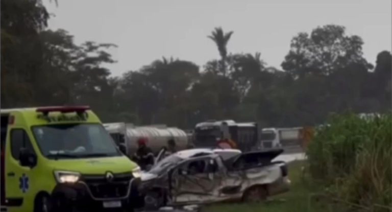 Vídeo: homem morre em grave acidente de trânsito a caminho da lua de mel em Mato Grosso.