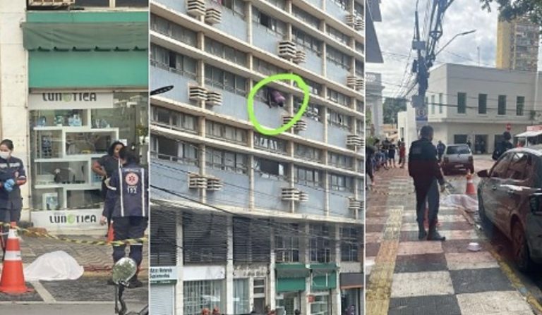 Idosa cai de prédio em Cuiabá e morre; veja vídeo