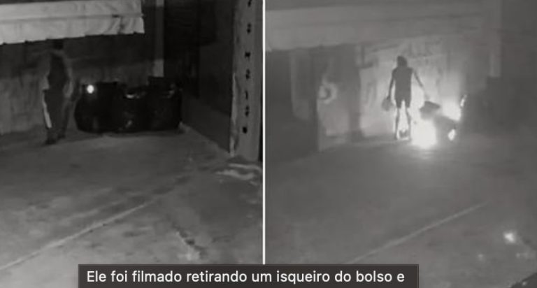 Homem coloca fogo em mulher em situação de rua: veja o vídeo.