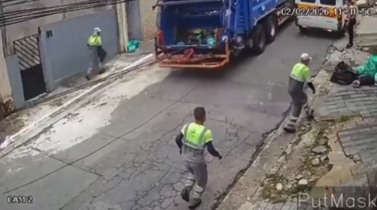 Coletor de lixo atacado por pitbull perdeu parte do corpo; veja o vídeo.