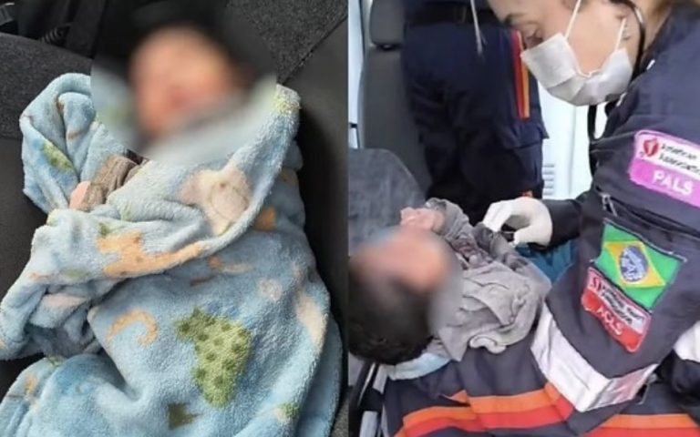 Bebê é encontrado abandonado em caixa de papelão; veja vídeo
