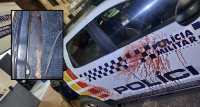 Homem agride namorada, fere policial gravemente com facão e morre em confronto em Arenápolis (MT)