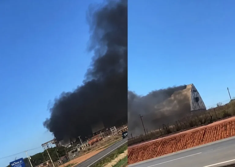 Incêndio de grandes proporções consome estrutura da Bunge às margens da BR-163 em Sorriso; veja vídeo