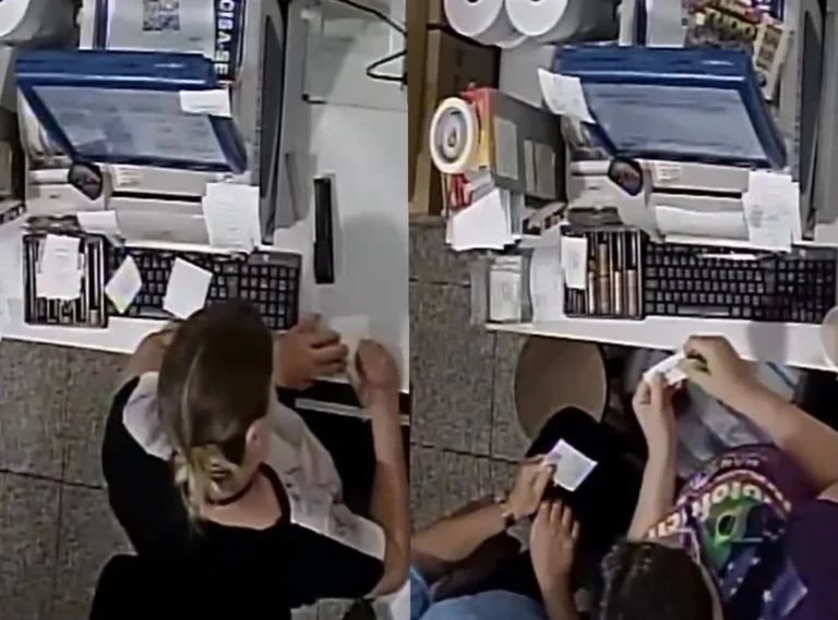 No Fantástico: Câmeras flagram ex-funcionária furtando bilhete de R$ 29 milhões da Mega-Sena em Sinop