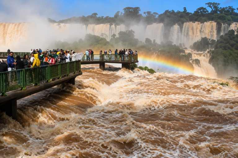 Cataratas do Iguaçu impressionam com vazão cinco vezes acima da média; veja vídeo